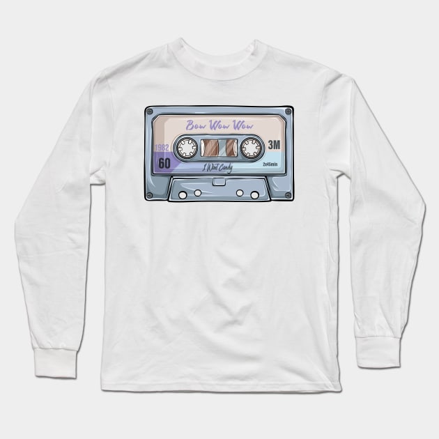 Bow Wow Wow Vintage Classic Cassette Tape Long Sleeve T-Shirt by PowelCastStudio